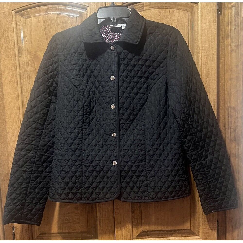 Kim Rogers Signature Jacket Black Collared Buttons‎ Lined Size M Women's